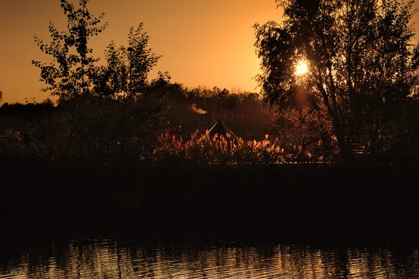 Sunset scene in the rural — Stock Photo, Image