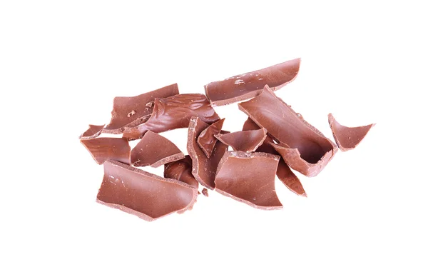 Chocolate roto aislado sobre fondo blanco —  Fotos de Stock