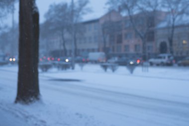 Bir kış Caddesi'nin bulanık fotoğraf