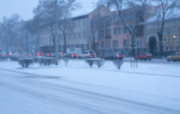 Foto borrosa de una calle de invierno —  Fotos de Stock