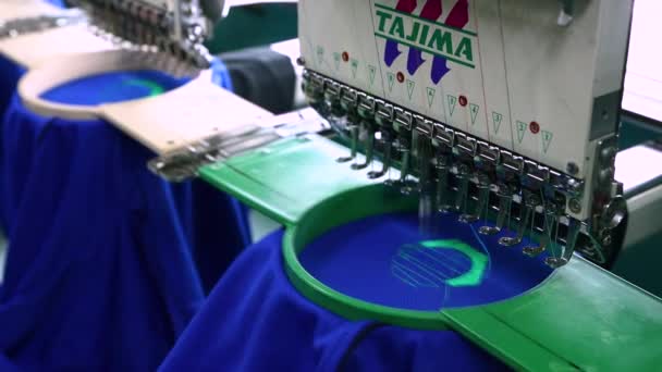 Kota Kinabalu Sabah Malaysia Грудня 2020 Кадри Голки Embroidery Машини — стокове відео