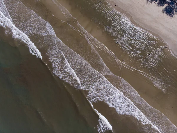 Aerial Drone Image View Ocean Waves Crashing Beach — Stock Photo, Image