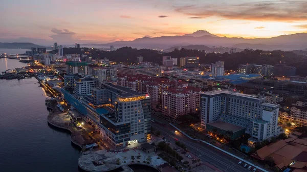 Kota Kinabalu Sabah Malasia Enero 2019 Hermosa Vista Aérea Ciudad — Foto de Stock
