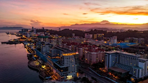 Kota Kinabalu Sabah Malasia Enero 2019 Hermosa Vista Aérea Ciudad — Foto de Stock