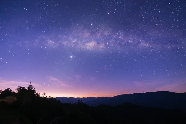 Paisaje Natural Vista Del Árbol Muerto Con Espacio Universal Galaxia — Foto de Stock