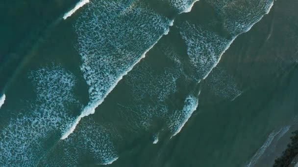 Luftaufnahme Eines Wunderschönen Strandes Mit Blick Auf Meereswellen Und Wasser — Stockvideo