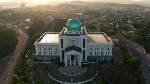 Aerial Drone Footage New Building Komplex Mahkamah Kota Kinabalu Kota — kuvapankkivideo