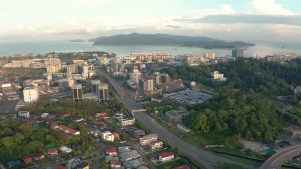 Coronavirus Salgını Nedeniyle Malezya Sabah Kota Kinabalu Hava Yoluyla Daha — Stok video