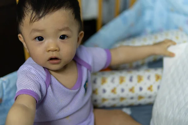 Retrato Imagen Estilo Vida Local Feliz Asiático Chino Bebé Jugar —  Fotos de Stock
