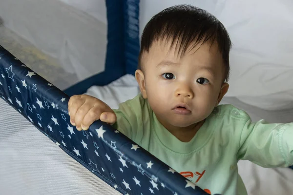 Portrait Image Happy Local Lifestyle Asian Chinese Baby Play Alone — Stock Photo, Image