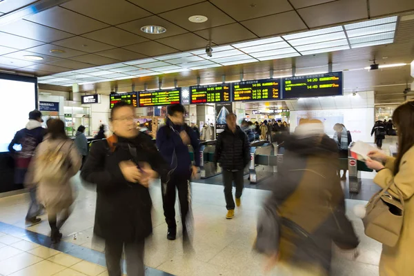 Sapporo Japonsko Prosinec 2017 Vlakového Nádraží Sapporo Době Špičky Chodí — Stock fotografie