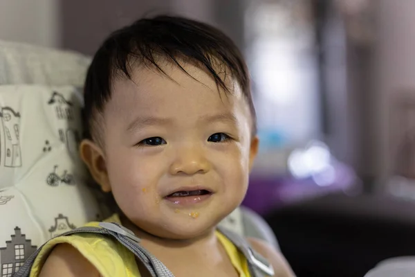 Πορτρέτο Εικόνα Του Αξιολάτρευτο Και Χαριτωμένο Ευτυχισμένη Ασιατική Μωρό Αγόρι — Φωτογραφία Αρχείου