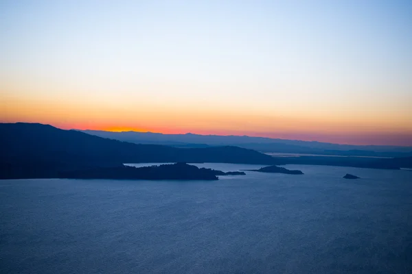 Coucher de soleil sur le lac Titicaca depuis l'île d'Amantani, Pérou — Photo