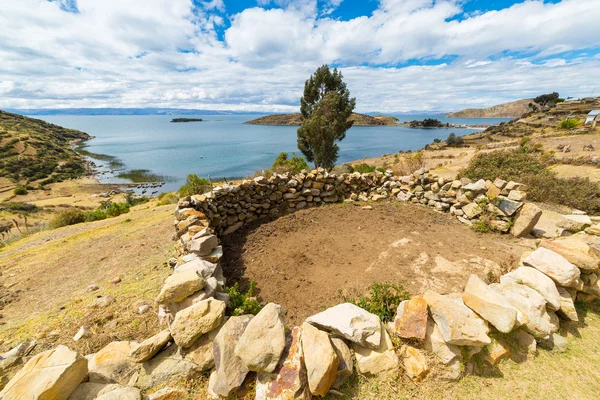 Estabelecimentos rurais na Ilha do Sol, Lago Titicaca, Bolívia — Fotografia de Stock