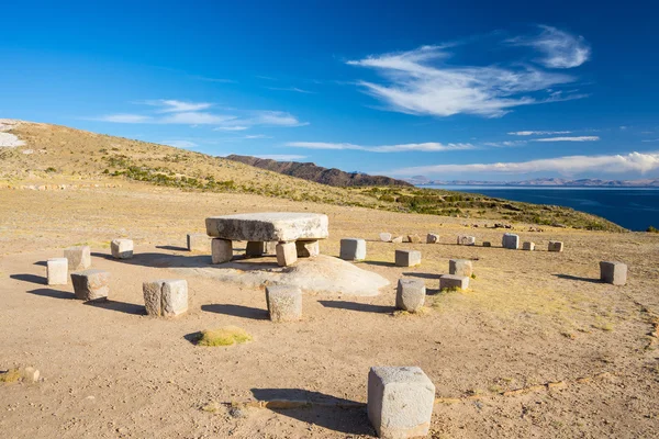 Inca's sacrifice table on Island of the Sun, Bolivia — Stock Photo, Image