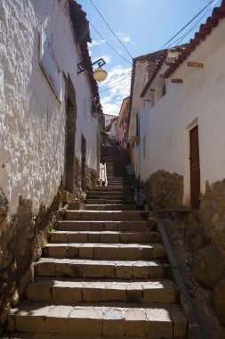 Merdiven San Blas ilçe, Cusco, Peru dar sokakta