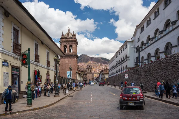 Συνηθισμένη ζωή στους δρόμους του Cusco, Περού — Φωτογραφία Αρχείου
