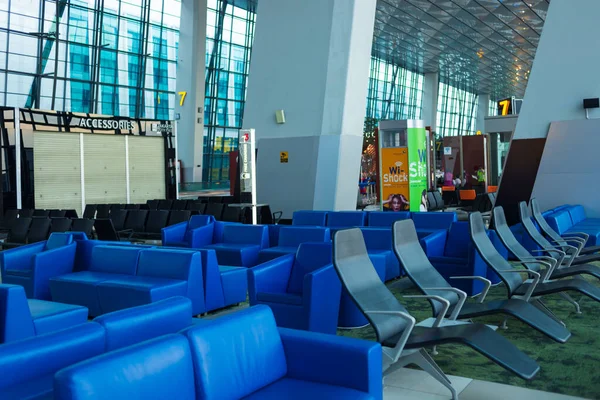 Dżakarta Indonezja Kwiecień 2020 Puste Wnętrze Terminala Lotniska Światowa Pandemia — Zdjęcie stockowe