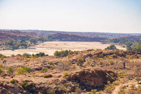 River Crossing Desert Landscape Mapungubwe National Park Travel Destination South — Stock Photo, Image