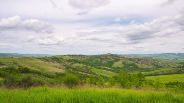 Time Lapse Paesaggio Verde Unico Val Orcia Toscana Italia Nuvole — Video Stock