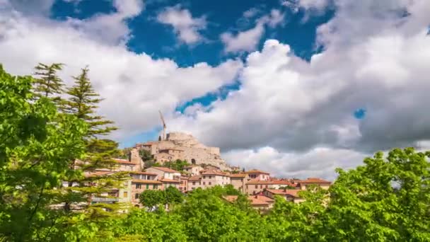 Time Lapse Epico Paesaggio Nuvoloso Drammatico Cielo Castiglione Orcia Borgo — Video Stock