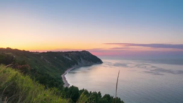 Time Lapse Sunset Landscape Conero Natural Park Dramatic Coast Headland — Stock Video