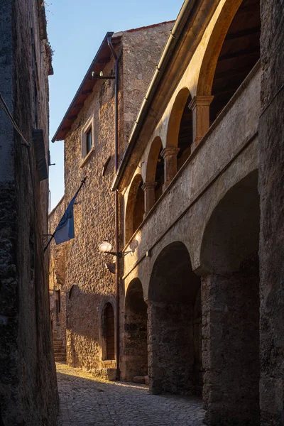 Santo Stefano Sessanio Středověké Vesnice Detaily Historické Kamenné Stavby Starobylé — Stock fotografie