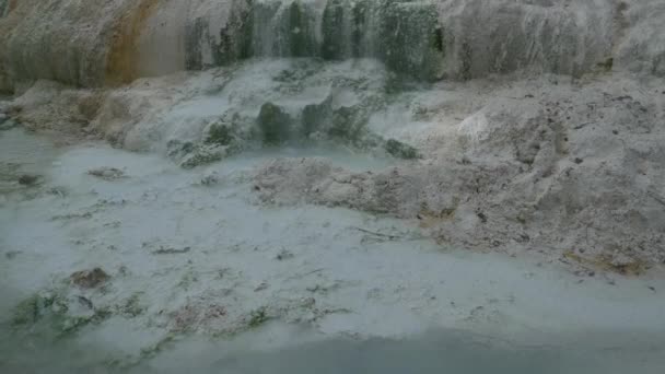 Piscina Geotermica Terme Toscana Italia Bagni San Filippo Cascata Termale — Video Stock