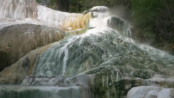 Zeitlupe Geothermalbecken Und Thermalquelle Der Toskana Italien Bagni San Filippo — Stockvideo