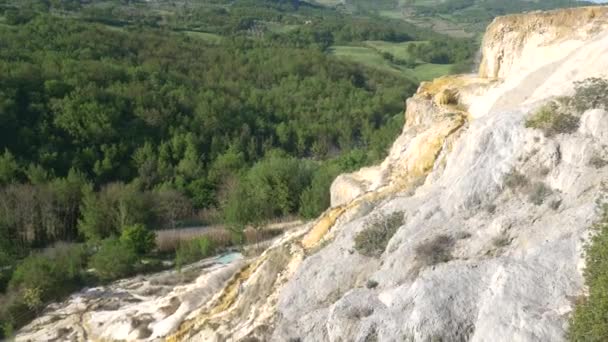 Piscina Geotérmica Fonte Termal Toscana Itália Bagno Vignoni Cachoeira Termal — Vídeo de Stock