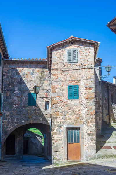 Italian Medieval Village Details Historical Stone Arch Ancient Gate Old — Stock Photo, Image