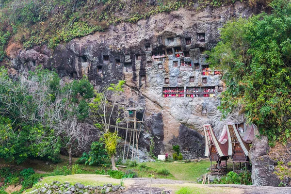 Local de enterro tradicional em Tana Toraja — Fotografia de Stock