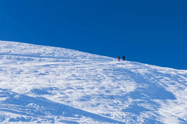 Ski alpinist in alpine winters tafereel — Stockfoto