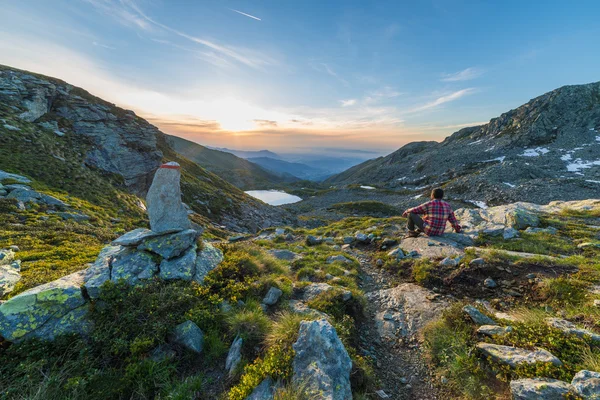 Warm sunrise in the Alps — Stock Photo, Image