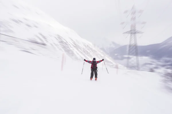 Speedskilauf in der Wintersaison — Stockfoto