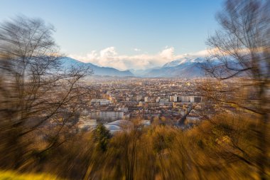 Turin cityscape yukarıdan, Radyal zoom etkisi