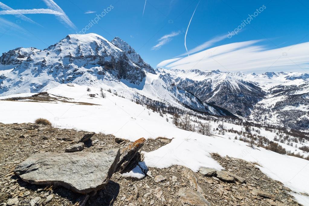 Majestic mountain peaks in the Alps