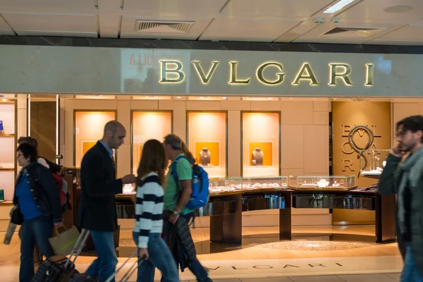 Bulgari sklepu na lotnisku Fiumicino w Rzymie — Zdjęcie stockowe