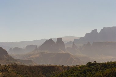 Ethiopian highlands at sunrise clipart