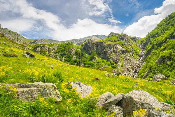 Альпийский пейзаж весной и летом — стоковое фото
