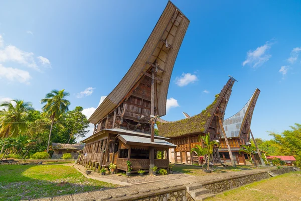 Vila tradicional cênica em Tana Toraja Fotos De Bancos De Imagens