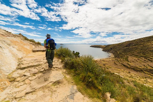 Aventuras en Isla del Sol, Lago Titicaca, Bolivia — Foto de Stock