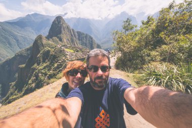 Machu Picchu, Peru, Selfie görüntü tonda