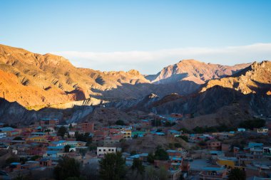 Tupiza kırmızı dağ silsilesi, Güney Bolivya on Sunset
