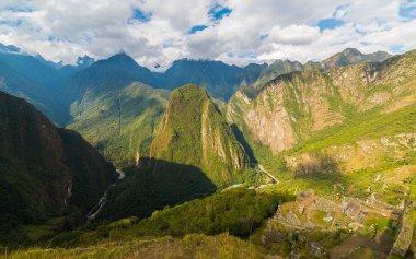 Machu Picchu, Peru Urubamba Vadisi panoramik görünüm