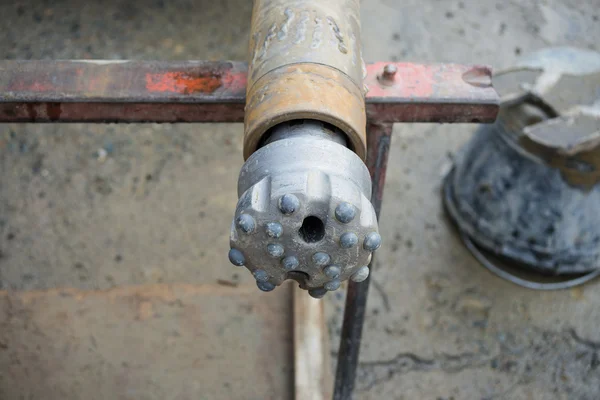 Close up of drilling crown for soil testing — Stock Photo, Image