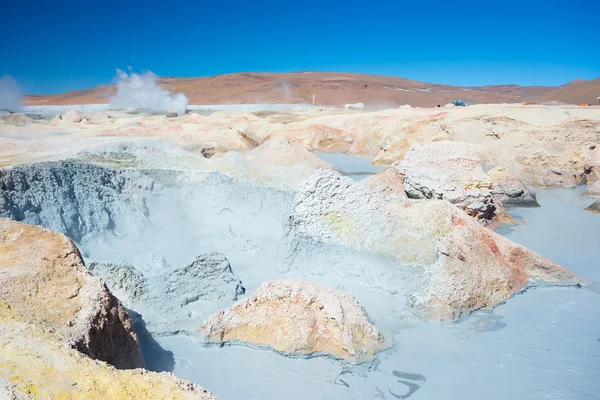 Vapor lagoas de água quente nos Andes, Bolívia — Fotografia de Stock