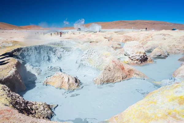 Vapor lagoas de água quente nos Andes, Bolívia — Fotografia de Stock