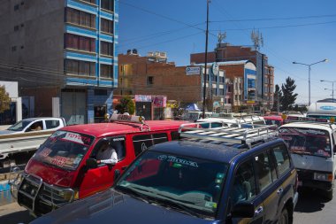 Traffic jam in the streets of La Paz, Bolivia