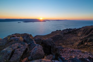 Sunset on Titicaca Lake from Amantani' Island, Peru